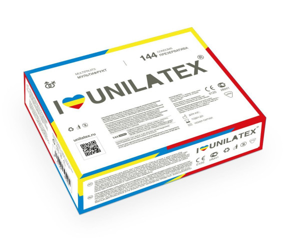 Разноцветные ароматизированные презервативы Unilatex Multifruits - 144 шт. Разноцветные ароматизированные презервативы Unilatex Multifruits - 144 шт.