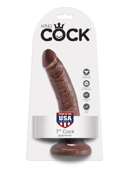 Коричневый фаллоимитатор с присоской 7 Cock - 17,8 см. Коричневый фаллоимитатор с присоской 7 Cock - 17,8 см.