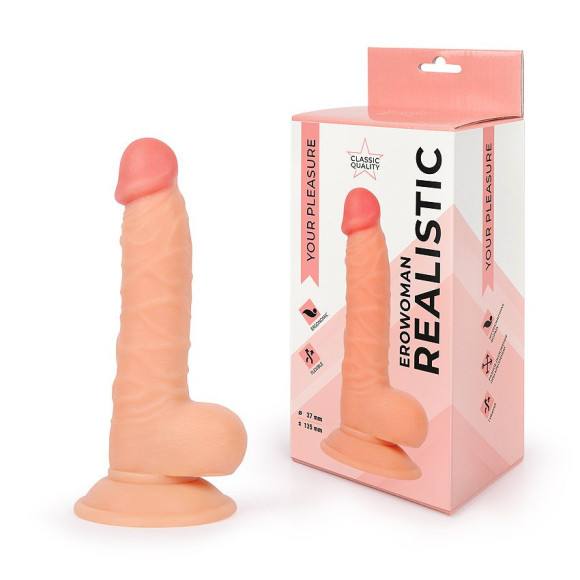 Телесный фаллоимитатор Erowoman - 19,5 см. Телесный фаллоимитатор Erowoman - 19,5 см.