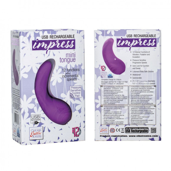 Фиолетовый вибромассажер Mini Tongue - 11,5 см. Фиолетовый вибромассажер Mini Tongue - 11,5 см.