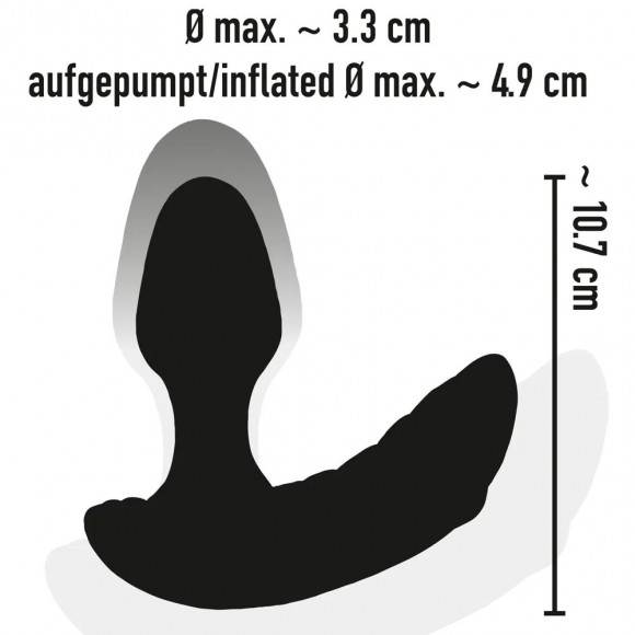 Черный вибростимулятор простаты Butt Plug с функцией расширения - 10,7 см. Черный вибростимулятор простаты Butt Plug с функцией расширения - 10,7 см.