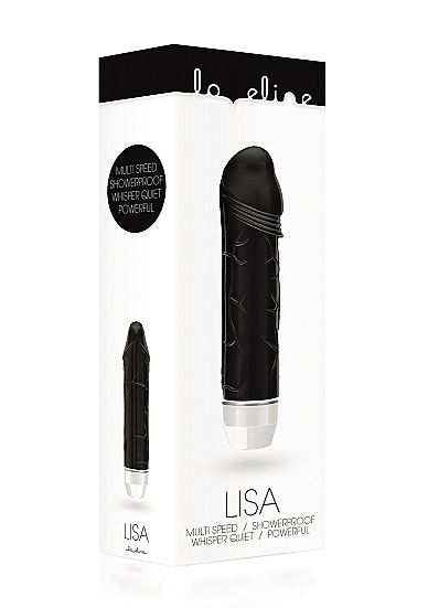 Чёрный фаллический вибратор Lisa - 14,7 см. Чёрный фаллический вибратор Lisa - 14,7 см.