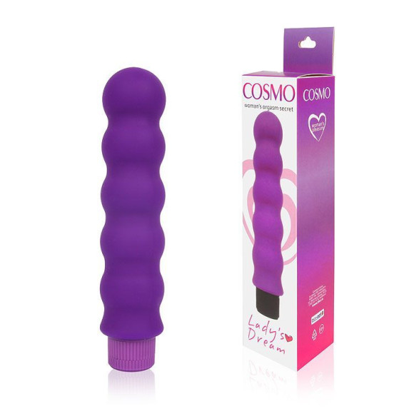 Фиолетовый силиконовый вибратор-елочка Cosmo - 15 см. Фиолетовый силиконовый вибратор-елочка Cosmo - 15 см.