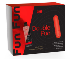 Подарочный набор Double Fun: перезаряжаемая вибропуля и гель на водной основе Подарочный набор Double Fun: перезаряжаемая вибропуля и гель на водной основе