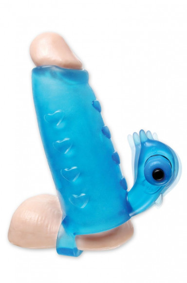 Голубая утолщающая насадка на пенис Deluxe Vibrating Penis Enhancer - 15 см. Голубая утолщающая насадка на пенис Deluxe Vibrating Penis Enhancer - 15 см.