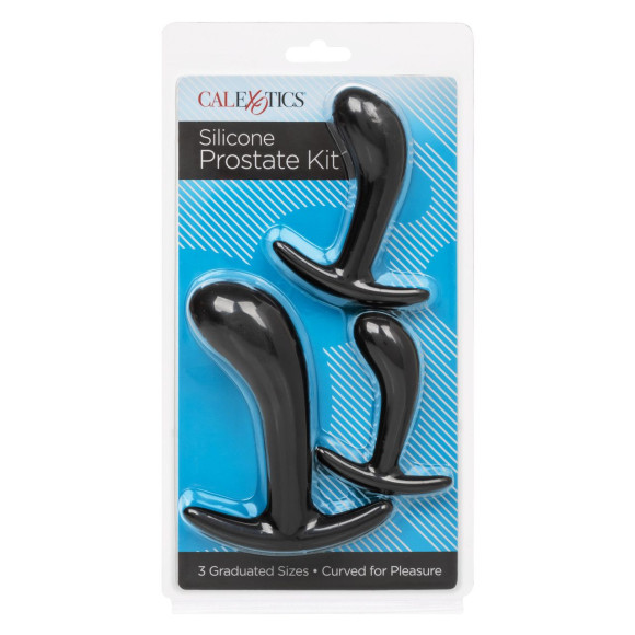 Набор из 3 черных стимуляторов простаты Silicone Prostate Kit Набор из 3 черных стимуляторов простаты Silicone Prostate Kit