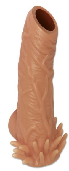 Телесная насадка с усиками и открытой головкой Nude Sleeve M - 12 см. Телесная насадка с усиками и открытой головкой Nude Sleeve M - 12 см.