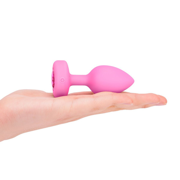 Розовый анальный плаг с кристаллом-сердцем Vibrating Heart Shape Jewel Plug S-M Розовый анальный плаг с кристаллом-сердцем Vibrating Heart Shape Jewel Plug S-M
