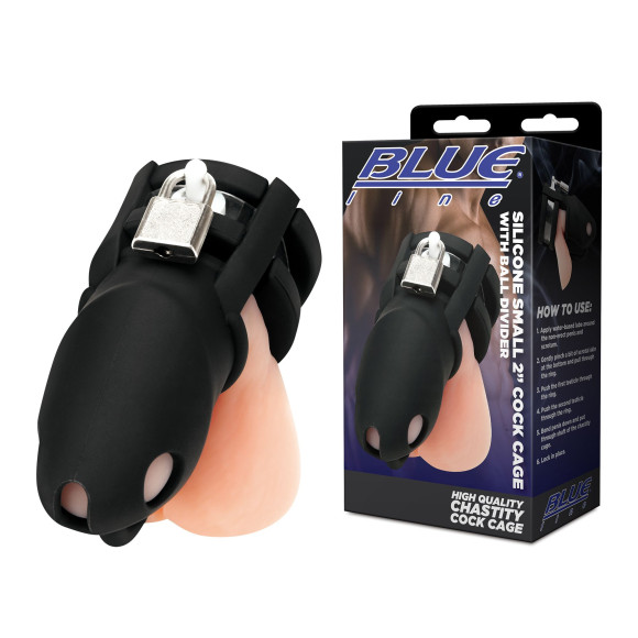 Черная клетка для пениса Silicone Small 2 in Cock Cage With Ball Divider Черная клетка для пениса Silicone Small 2 in Cock Cage With Ball Divider