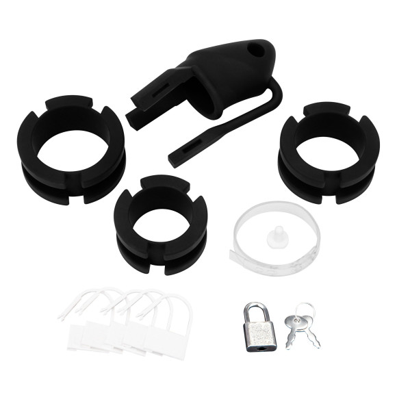 Черная клетка для пениса Silicone Small 2 in Cock Cage With Ball Divider Черная клетка для пениса Silicone Small 2 in Cock Cage With Ball Divider