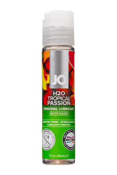 Лубрикант на водной основе с ароматом тропических фруктов JO Flavored Tropical Passion - 30 мл. Лубрикант на водной основе с ароматом тропических фруктов JO Flavored Tropical Passion - 30 мл.