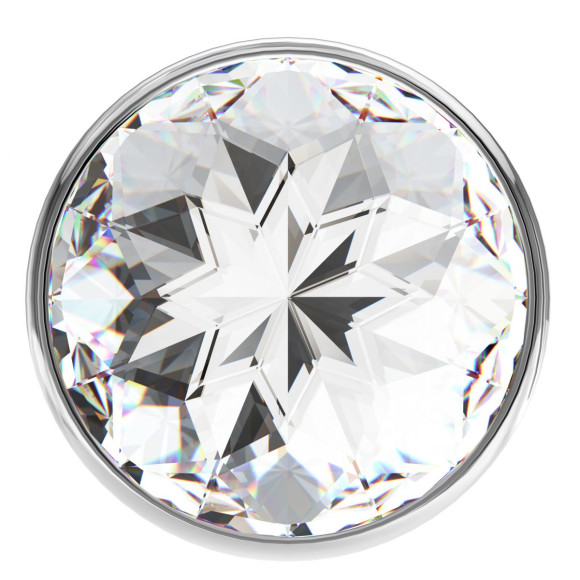 Большая серебристая анальная пробка Diamond Clear Sparkle Large с прозрачным кристаллом - 8 см. Большая серебристая анальная пробка Diamond Clear Sparkle Large с прозрачным кристаллом - 8 см.