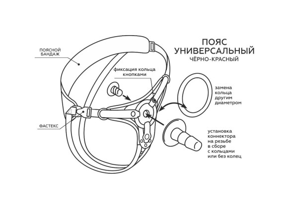 Пояс унисекс UNISEX Style с 2 насадками Пояс унисекс UNISEX Style с 2 насадками