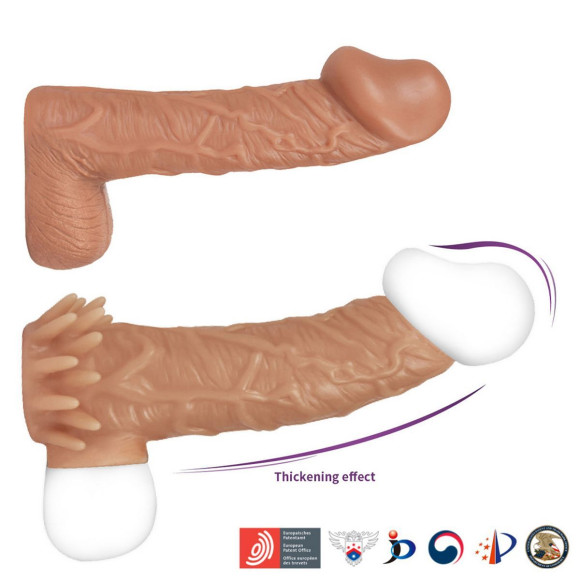 Телесная насадка с усиками и открытой головкой Nude Sleeve L - 14 см. Телесная насадка с усиками и открытой головкой Nude Sleeve L - 14 см.