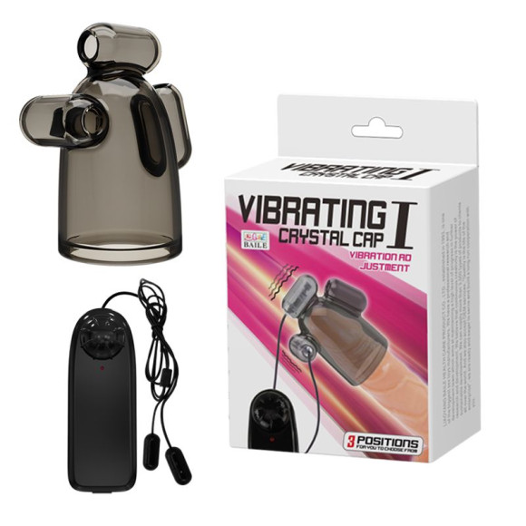 Дымчатая насадка-мастурбатор с вибрацией Vibrating Crystal Cap I Дымчатая насадка-мастурбатор с вибрацией Vibrating Crystal Cap I