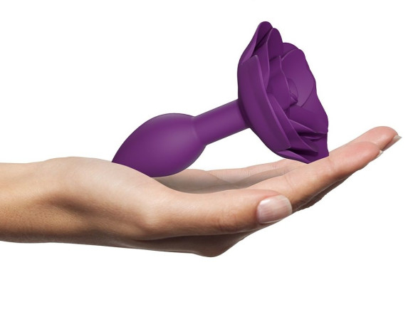 Фиолетовая анальная пробка с ограничителем-розой Open Rose Size S Butt Plug Фиолетовая анальная пробка с ограничителем-розой Open Rose Size S Butt Plug