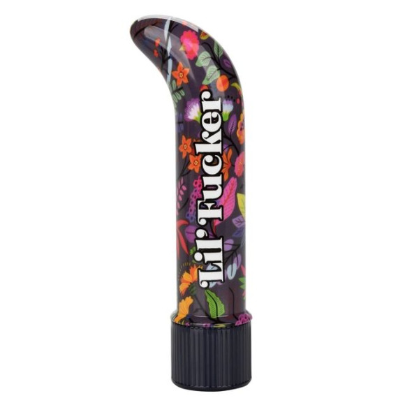 Черный мини-вибратор с цветочным принтом Lil Fucker Mini G-Spot Vibrator - 12,75 см. Черный мини-вибратор с цветочным принтом Lil Fucker Mini G-Spot Vibrator - 12,75 см.