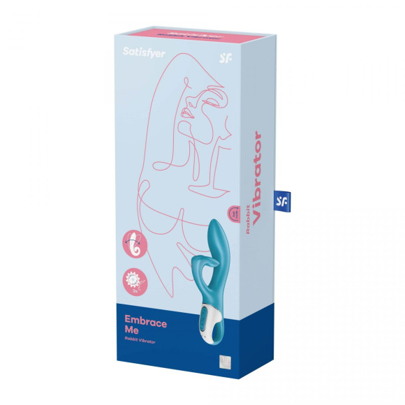 Бирюзовый вибратор-кролик Embrace Me - 21,2 см. Бирюзовый вибратор-кролик Embrace Me - 21,2 см.