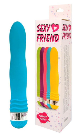 Голубой эргономичный вибратор Sexy Friend - 17,5 см. Голубой эргономичный вибратор Sexy Friend - 17,5 см.