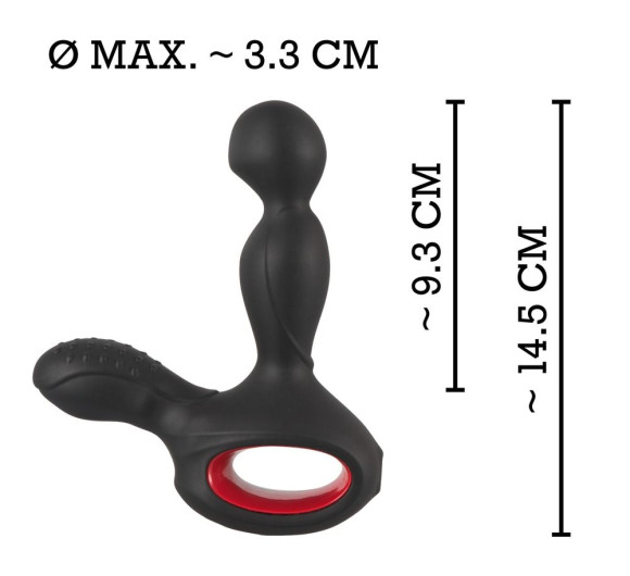 Черный вибромассажер простаты с нагревом и ротацией Prostate Plug - 14,5 см. Черный вибромассажер простаты с нагревом и ротацией Prostate Plug - 14,5 см.