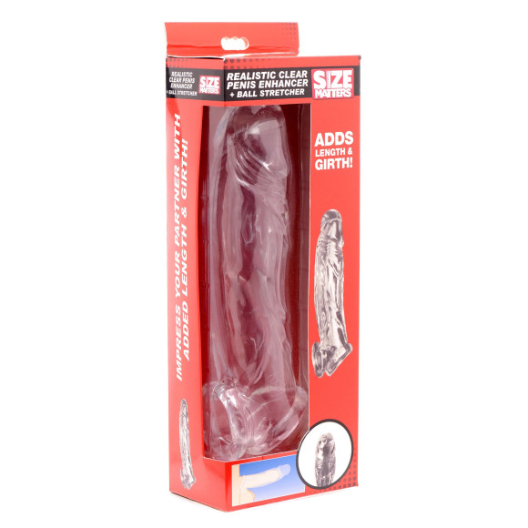 Прозрачная насадка для увеличения члена Realistic Clear Penis Enhancer and Ball Stretcher - 20,3 см. Прозрачная насадка для увеличения члена Realistic Clear Penis Enhancer and Ball Stretcher - 20,3 см.