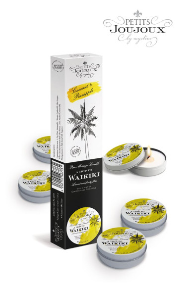 Набор из 5 свечей Petits Joujoux Waikiki Beach с ароматом кокоса и ананаса Набор из 5 свечей Petits Joujoux Waikiki Beach с ароматом кокоса и ананаса