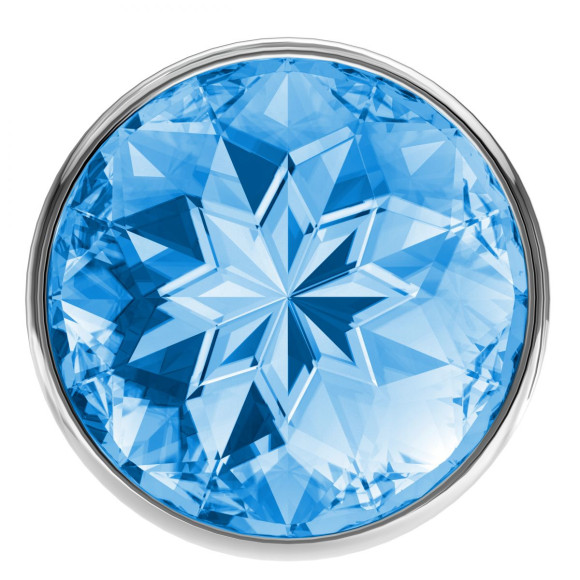 Большая серебристая анальная пробка Diamond Light blue Sparkle Large с голубым кристаллом - 8 см. Большая серебристая анальная пробка Diamond Light blue Sparkle Large с голубым кристаллом - 8 см.