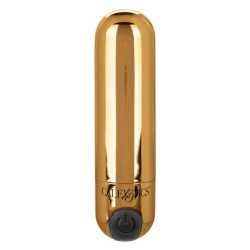 Золотистая вибропуля в чехле для хранения Rechargeable Hideaway Bullet - 7,5 см. Золотистая вибропуля в чехле для хранения Rechargeable Hideaway Bullet - 7,5 см.