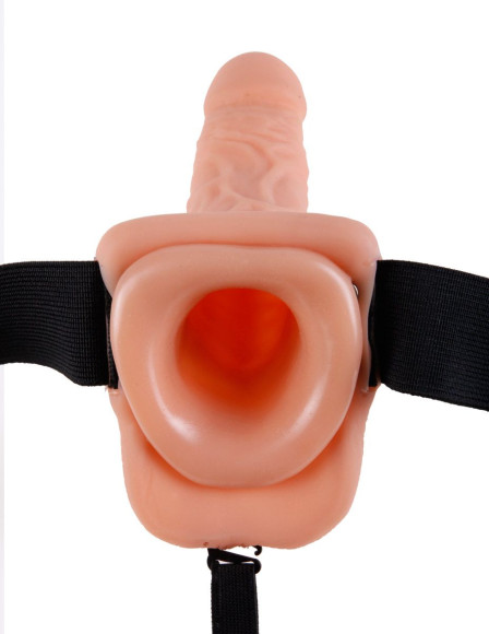 Полый страпон телесного цвета Hollow Strap-On with Balls - 24 см. Полый страпон телесного цвета Hollow Strap-On with Balls - 24 см.