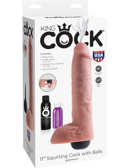 Телесный фаллоимитатор с функцией семяизвержения 11 Squirting Cock with balls - 27,9 см. Телесный фаллоимитатор с функцией семяизвержения 11 Squirting Cock with balls - 27,9 см.