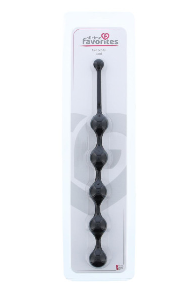Чёрная анальная цепочка Five Beads Anal - 28,1 см. Чёрная анальная цепочка Five Beads Anal - 28,1 см.