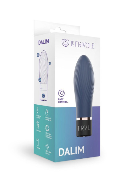 Темно-синий мини-вибратор Dalim - 10 см. Темно-синий мини-вибратор Dalim - 10 см.