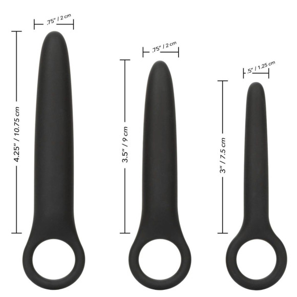 Набор из 3 черных анальных расширителей Boundless Dilator Trio Набор из 3 черных анальных расширителей Boundless Dilator Trio