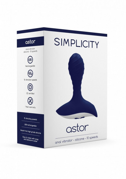 Синий анальный вибростимулятор Astor Anal Vibrator Синий анальный вибростимулятор Astor Anal Vibrator