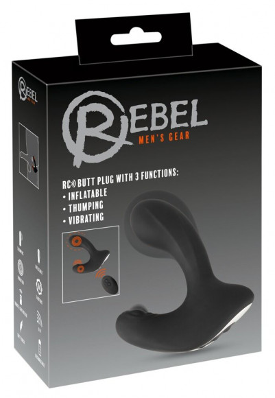 Черная анальная вибропробка с функцией расширения RC Butt Plug with 3 functions Черная анальная вибропробка с функцией расширения RC Butt Plug with 3 functions