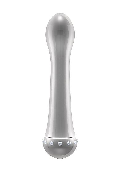 Вибратор с кристаллами The Diamond Silver - 16,5 см. Вибратор с кристаллами The Diamond Silver - 16,5 см.