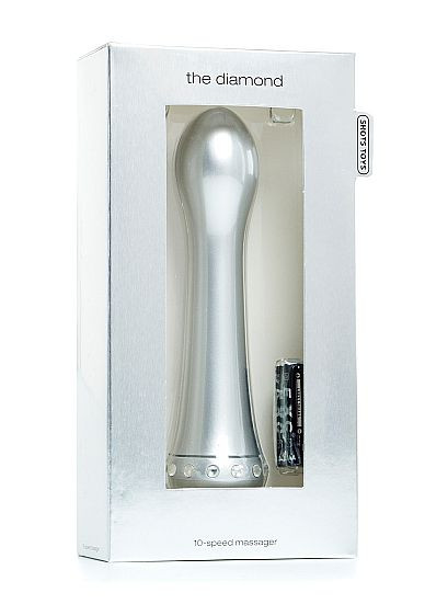 Вибратор с кристаллами The Diamond Silver - 16,5 см. Вибратор с кристаллами The Diamond Silver - 16,5 см.