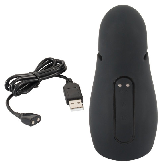 Черный силиконовый вибромастурбатор с нагревом Masturbator with 2 Functions Черный силиконовый вибромастурбатор с нагревом Masturbator with 2 Functions