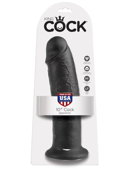 Чёрный фаллос-гигант 10 Cock - 25,4 см. Чёрный фаллос-гигант 10 Cock - 25,4 см.