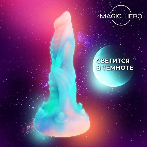 Светящийся в темноте фантаийный стимулятор - 21 см. Светящийся в темноте фантаийный стимулятор - 21 см.