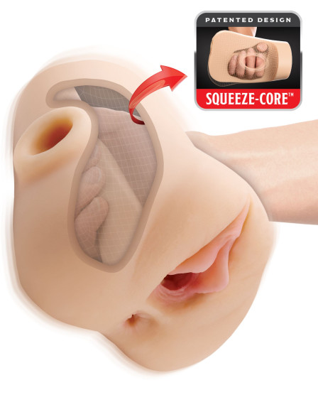 Телесный мастурбатор с вибрацией Double Pounder Vibrating Squeeze Stroker Телесный мастурбатор с вибрацией Double Pounder Vibrating Squeeze Stroker