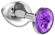 Большая серебристая анальная пробка Diamond Purple Sparkle Large с фиолетовым кристаллом - 8 см. Большая серебристая анальная пробка Diamond Purple Sparkle Large с фиолетовым кристаллом - 8 см.