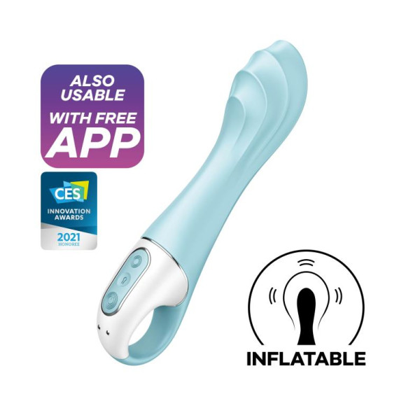 Голубой вибромассажер Air Pump Vibrator 5+ - 21 см. Голубой вибромассажер Air Pump Vibrator 5+ - 21 см.