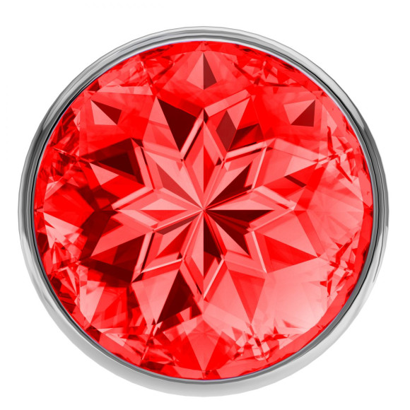 Большая серебристая анальная пробка Diamond Red Sparkle Large с красным кристаллом - 8 см. Большая серебристая анальная пробка Diamond Red Sparkle Large с красным кристаллом - 8 см.