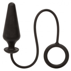 Черное эрекционное кольцо с анальной пробкой Dr. Joel Kaplan Silicone Probe & Ring