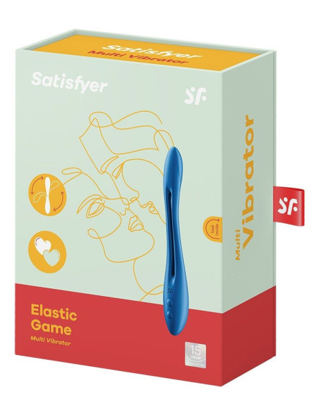 Синий многофункциональный вибратор для пар Satisfyer Elastic Game Синий многофункциональный вибратор для пар Satisfyer Elastic Game
