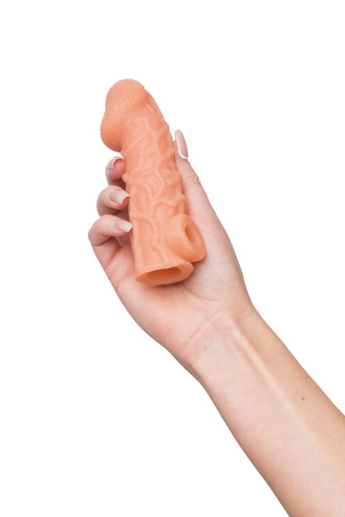 Телесная закрытая насадка с венками Cock Sleeve 006 Size S - 13,8 см. Телесная закрытая насадка с венками Cock Sleeve 006 Size S - 13,8 см.