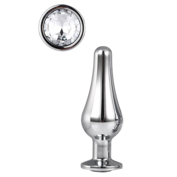 Серебристая анальная пробка с кристаллом Silver Pleasure Plug S - 9 см. Серебристая анальная пробка с кристаллом Silver Pleasure Plug S - 9 см.