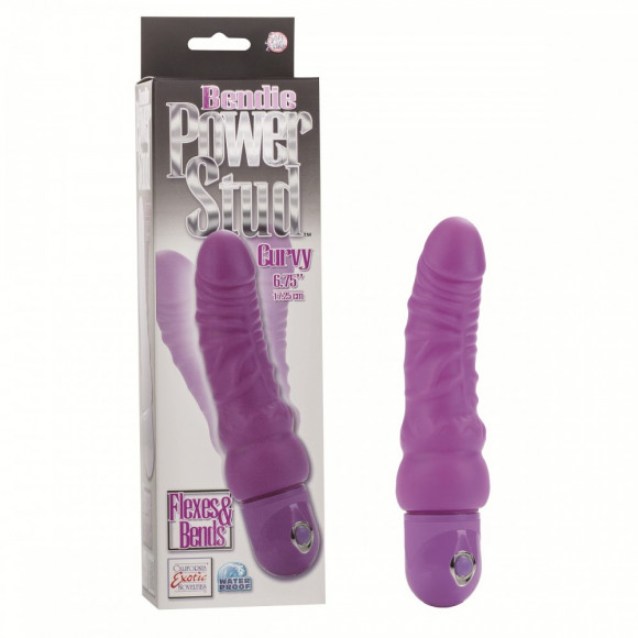Фиолетовый вибратор Bendie Power Stud Curvy - 17,25 см. Фиолетовый вибратор Bendie Power Stud Curvy - 17,25 см.