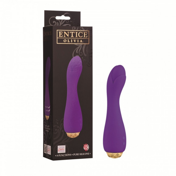 Фиолетовый вибратор-бутон из силикона Entice Olivia - 16,5 см. Фиолетовый вибратор-бутон из силикона Entice Olivia - 16,5 см.